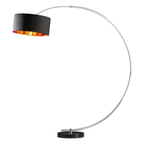 invicta INTERIOR riess-Ambiente.de Design Bogenlampe Python in schwarz Gold Bogenleuchte mit Dimmer Stehleuchte