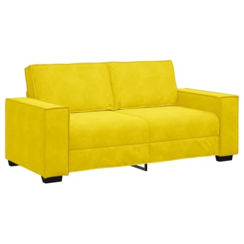 vidaXL 2-Sitzer-Sofa Gelb 140 cm Samt
