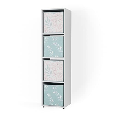 Vicco Raumteiler Ludus, Weiß, 142.5 x 36.2 cm mit 2 Faltboxen Opt.2