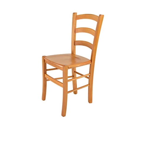 t m c s Tommychairs - Stuhl Venice für Küche und Esszimmer, robuste Struktur aus lackiertem Buchenholz im Farbton Honig und Sitzfläche aus Holz