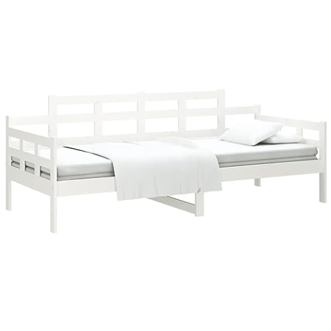 vidaXL Tagesbett Sofa Gästebett Sofabett Einzelbett Bett Bettsofa Bettgestell Bettrahmen Holzbett Schlafsofa Weiß Massivholz Kiefer 80x200cm