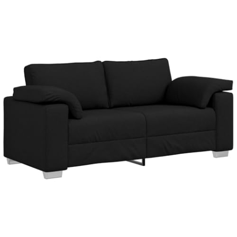 vidaXL 2.5-Sitzer modernes Sofa für Wohnzimmer Schwarz mit gepolsterter Sitzgelegenheit – Elegantes, komfortabl es Design für drinnen, Stabiler Metall- und Holzrahmen, pflegeleicht mit