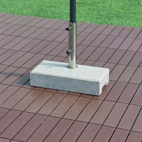 casa.pro Sonnenschirmständer Bomba Granitsockel Sonnenschirmhalter Ständer für Schirmstöcke Ø25/32/38/49mm Griffmulde für Transport Edelstahl 45x22,5x9,5cm