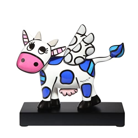 Goebel Flying Cow Sammlerfigur Romero Britto aus Porzellan in Bunten Farben, Maße: 20cm x 9cm x 19cm, 66-453-10-1