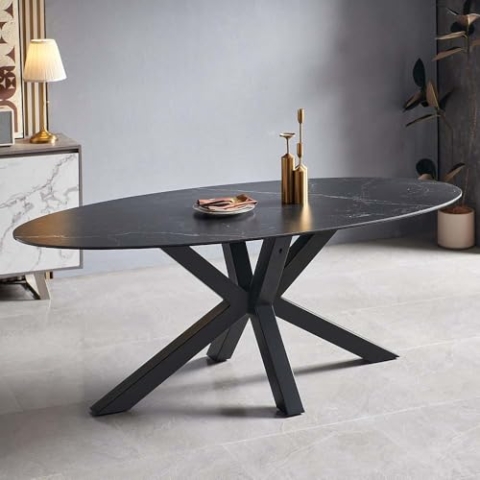 Milton & Oldbrook Esstisch Avila, 200 cm, Keramik, Schwarz
