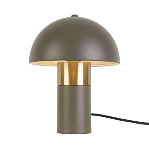 Table lamp Seta Metal matt Taupe Green w. Gold H. 26cm, D. 20cm, 180cm Cable, Excl. E14