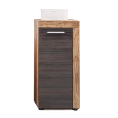 trendteam smart living - Kommode Schrank - Badezimmer - Cancun- Aufbaumaß (BxHxT) 36 x 81 x 31 cm - Farbe Nussbaum mit Touchwood Dunkelbraun - 125980259