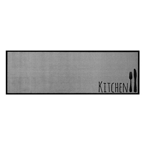 Zala Living Cook & Clean Läufer – rutschfest Teppichläufer Flachgewebe Kurzflor Teppich Küchenteppich Waschbar Küchenläufer Kitchen für Flur, Küche, Wohnzimmer – Grau, 50x150cm