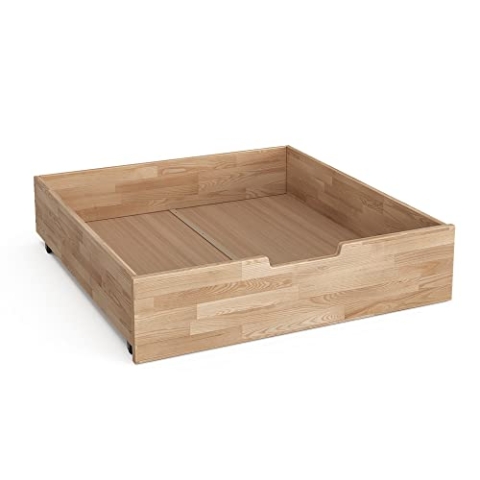 VitaliSpa Rollschublade Teddy, Schubladenbett mit Aufbewahrung, Naturholz, 92 x 89 cm