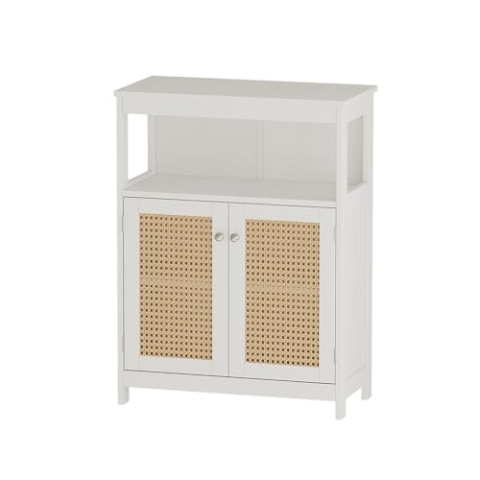 Vicco Midischrank Rosario, Badmöbel, Weiß, 60 x 80 cm mit Türen und offenem Fach