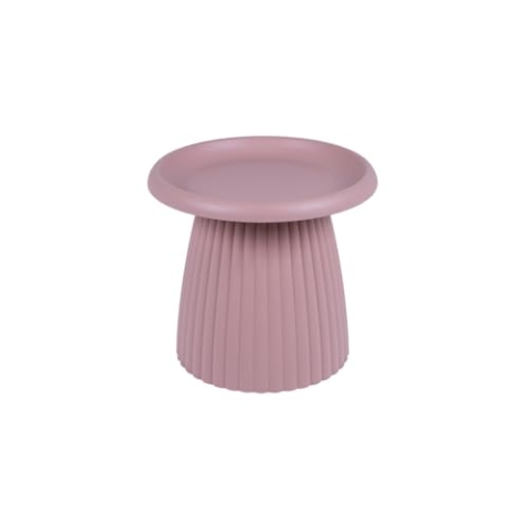 MaximaVida runder Beistelltisch Mila aus Kunststoff 50 cm Rostbraun (lachsrosa)