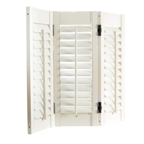 Loberon Shutter Ventura, individueller Sicht- und Sonnenschutz, verstellbare Lamellen, Dekoration, Wohn-Accessoire, Kiefernholz, weiß