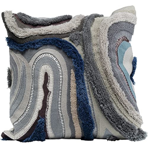 Kare Design Kissen Lava Grau, Accessoire, mit Reisverschluss, Boho-Style 45x45cm, 1 Stück (1er Pack)