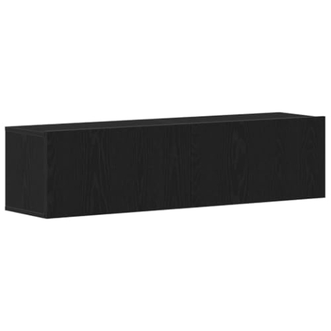 vidaXL TV-Schrank Schwarz Eichen-Optik 120x30x30,5 cm Holzwerkstoff, HiFi-Schrank, TV-Konsole, TV-Möbel, Medienschrank, Stereoschrank