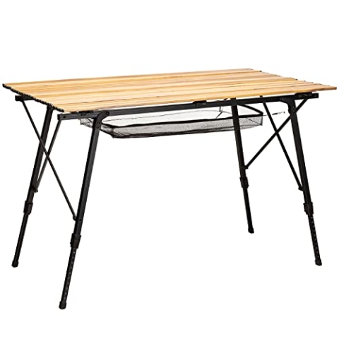 Skandika Campingtisch Jamsa | klappbar, höhenverstellbar, mit Netzablage, 6,1 kg leicht, bis 50 kg belastbar, 120 x 70 cm Tischplatte, wetterfest | Klapptisch für Camping, Garten