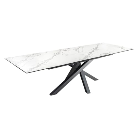 Riess Ambiente Ausziehbarer Esstisch Marvelous 180-220-260cm weiß Keramik Made in Italy, Esszimmertisch, Küchentisch