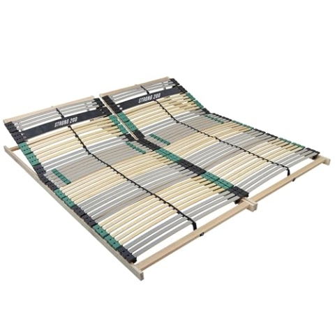 Sleepneo Extra Stabiler Premium Lattenrost 160x200, bis 200Kg belastbar, Kopfteil verstellbar, 42 Latten, 7 Zonen Lattenrost aus Buche und verstärkter Birke, Made in Germany