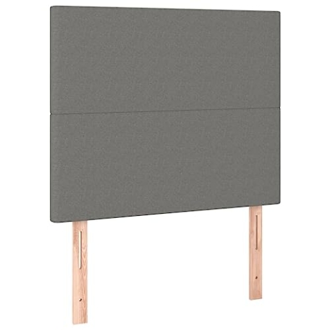 vidaXL Kopfteil 2 STK., Bettkopfteil mit Holzbeinen, Höhenverstellbar Polsterkopfteil für Bett, Betthaupt Bettzubehör Schlafzimmer, Dunkelgrau 100x5x78/88 cm Stoff