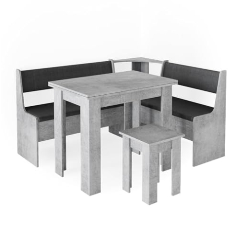 Vicco Eckbankgruppe Roman, Küchentisch, Beton/Anthrazit, 150 x 120 cm mit Tisch