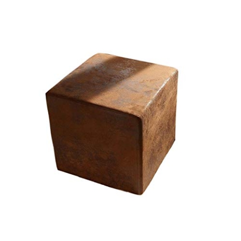 DELIFE Sitzhocker Dado Braun 45x45 cm Vintage Optik Hocker Sitzwürfel