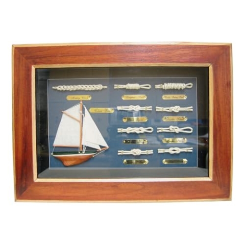Sea-Club Knotentafel hinter Glas Knotenbild Holz 36x26cm