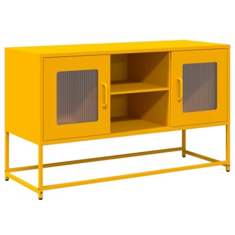 vidaXL TV-Schrank Senfgelb 100,5x39x60,5 cm Stahl, TV-Ständer, TV-Lowboard, TV-Tisch, TV-Sideboard, TV-Möbel, Fernsehschrank, Lowboard, Fernsehtisch