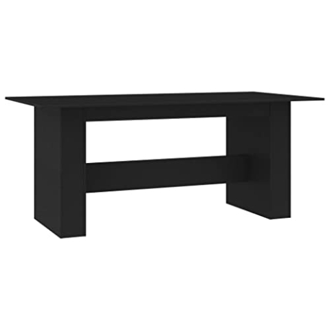 vidaXL Esstisch Minimalistischer Stil Esszimmertisch Küchentisch Tisch Speisetisch Esszimmer Küche Wohnzimmer Schwarz 180x90x76cm Holzwerkstoff