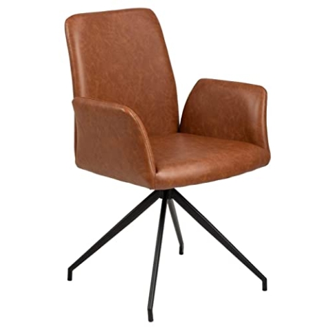 AC Design Furniture Naila Carver Esszimmerstuhl, H: 88 x B: 59 x T: 59 cm, Cognac/Schwarz, Kunststoff/Metall, 1 Stk.