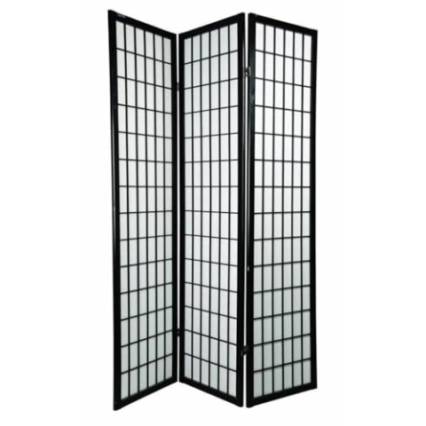 Fine Asianliving Japanische Paravent Raumteiler Trennwand B135xH180cm 3-teilig Shoji Reispapier Schwarz Japanische Paravent Raumteiler Shoji Raumtrenner Spanische Wand Sichtschutz Trennwand