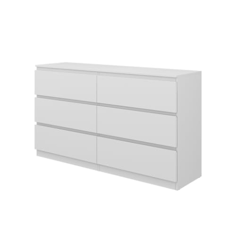 Vicco Kommode Calisto, Kommodenschrank, Weiß/Weiß, 138 x 78.5 cm