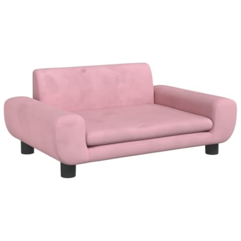 vidaXL Kindersofa, Couch für Kinder, Kindercouch mit runden Kanten, Kindersessel Minisofa Polstersofa Kindermöbel Sofa Kinderzimmer, Rosa Samt