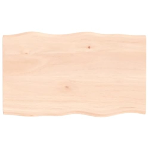 vidaXL Tischplatte, Holzplatte für Tisch Esstisch Couchtisch, Massivholzplatte Handgefertigt mit Baumkante, Ersatztischplatte, 100x60x2cm Massivholz Eiche Unbehandelt