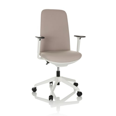 hjh OFFICE Profi Bürostuhl NESTORA Stoff, moderner Drehstuhl bequem gepolstert, hohe Rückenlehne, Beige 760019