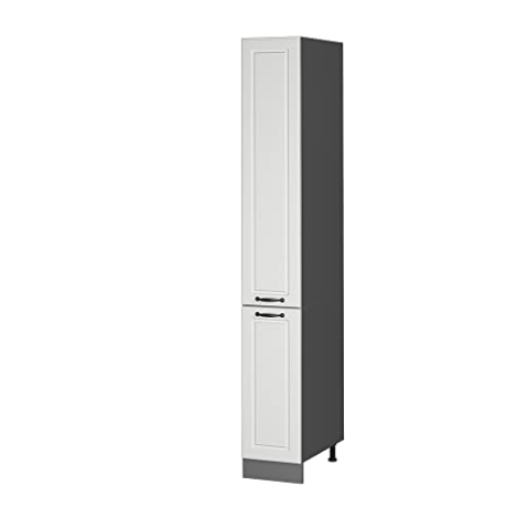Vicco Apothekerschrank R-Line, Medizinschrank für die Küche, Weiß Landhaus/Anthrazit, 30 cm