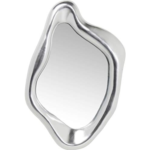 Kare Design Spiegel Hologram Silber, Wandspiegel, silbener Rahmen, leichte Wandmontage, Dekospiegel, Spiegel, asymmetrischer Spiegel, (H/B/T) 119x76x9cm