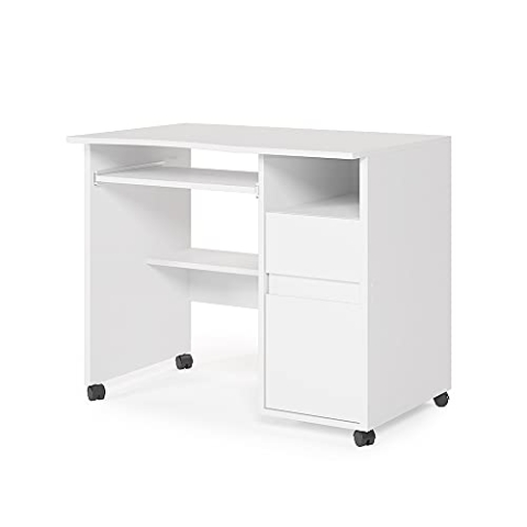 Vicco Schreibtisch Polo, Arbeitstisch für das Büro, Weiß, 91 x 59 cm