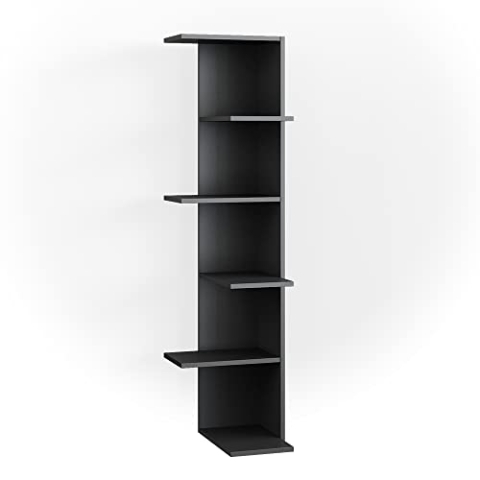 Vicco Eckregal Tera, stehendes Bücherregal, Anthrazit, 37 x 140.1 cm