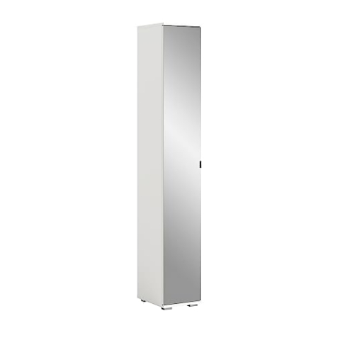 xonox.home Garderobe Prego Spiegelschrank Flurschrank mit Spiegel Spiegelstauraumschrank in weiß, ca. 30x191x37cm