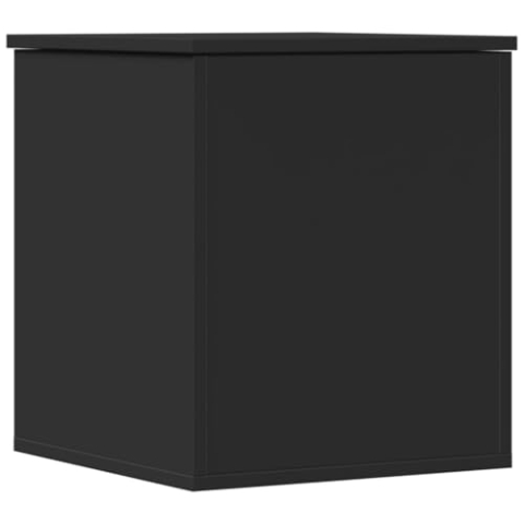 vidaXL Truhe, Spielzeugkiste mit Stauraum Deckel, Aufbewahrungsbox für Wohnzimmer, Auflagenbox Kissenbox Kiste, Schwarz Holzwerkstoff