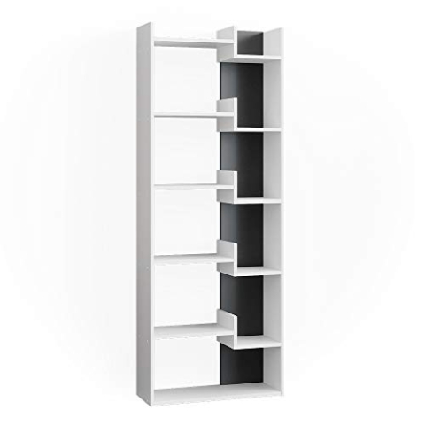 Vicco Raumteiler Fico, stehendes Bücherregal, Anthrazit/Weiß, 61 x 160.2 cm
