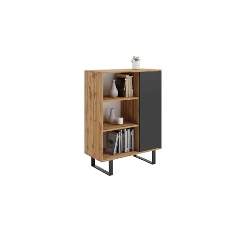 KOBI Bücherregal, Metallbeine, Schwarz
