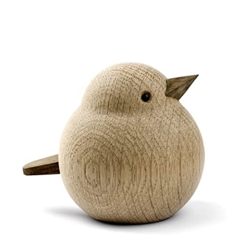 Novoform Design - Mama Sparrow - Dekofigur, Holzfigur - Spatz - Eichenholz - Maße (LxBxH): 9 x 7,3 x 8 cm