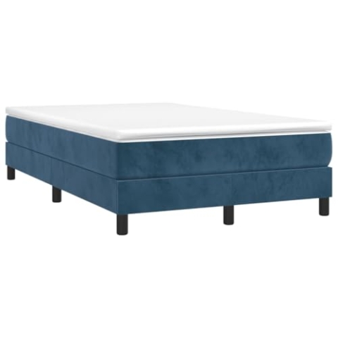vidaXL Bettgestell, Polsterbett Bett für Schlafzimmer, Bettrahmen mit Lattenrost Stützbeinen, Schlafzimmerbett Doppelbett, Dunkelblau 120x200cm Samt