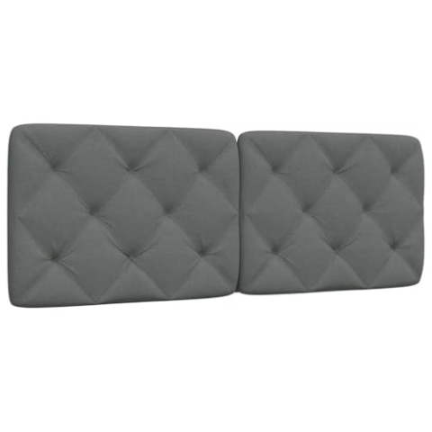 vidaXL Kopfteil-Kissen Dunkelgrau 140 cm Stoff, Kopfteilkissen, Kopfkissen, Lesekissen, Kopfteilpolster, Rückenkissen, Kissen-Kopfteil