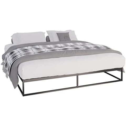 CLP Metallbett Scala Mit Lattenrost I Modernes Bett Mit Stabilem Gestell, Farbe:schwarz, Größe:200x180x25 cm