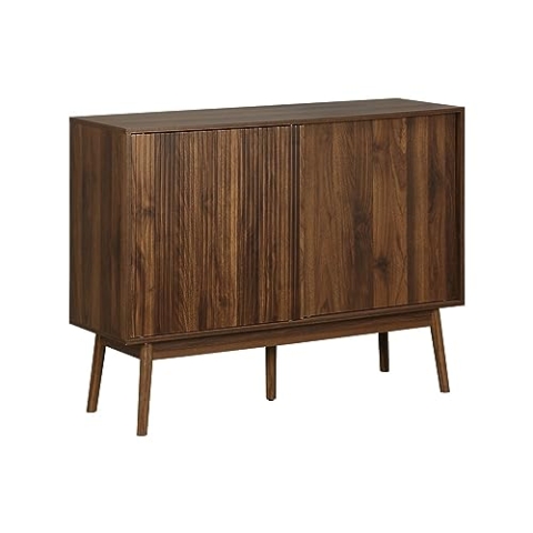 sweeek - Sideboard mit Holzdekor, 2 Schiebetüren L 115 x B 39,5 x H 90 cm - Linear