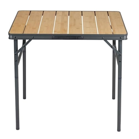 Edco Campe Active Campingtisch Klappbar – Klapptisch – Gartentisch – Klapptisch Camping– Tisch – Höhenverstellbar – 75 x 55 x 31 – 71 cm – Bambus und Aluminium