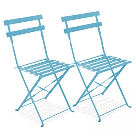 Oviala Set mit 2 Klappstühlen, Stahl, Blau