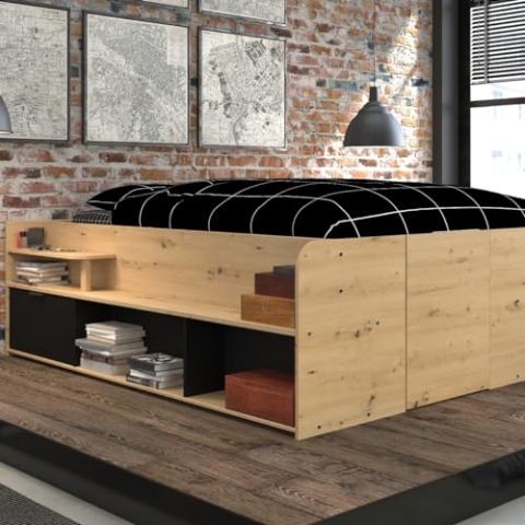 Parisot Stauraum-Hochbett Travel Artisan Eiche