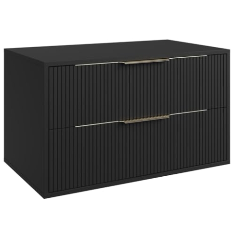 Badplaats B.V. Waschbeckenschrank Rimini 80 cm - Schwarz - Badezimmermöbel mit Schubladen